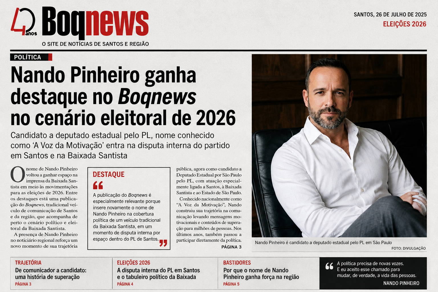 imagem criada por IA - simulando um jornal
