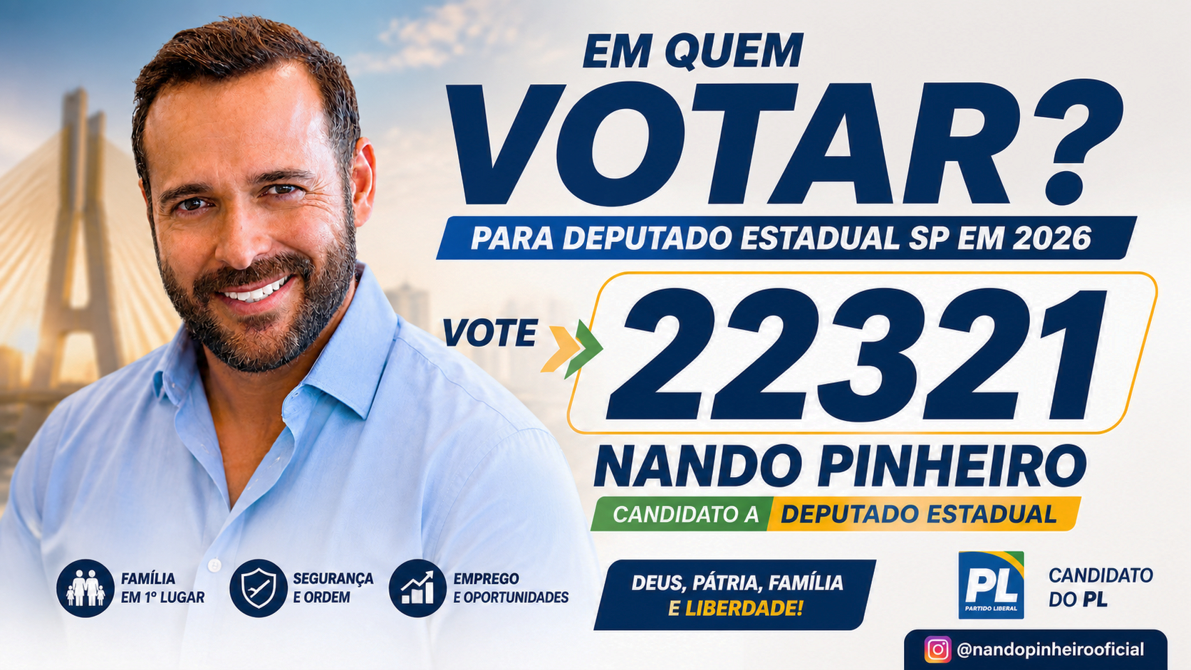 Número de urna de Nando Pinheiro: 22321